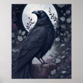 Dunkle Gothic Crow in Spooky Halloween Night Poster (Vorne)