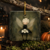 Dunkle Gothic Fee mit Blume Individuelle Name & Ja Keramikornament