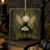 Dunkle Gothic Fee mit Blume Individuelle Name & Ja Keramikornament