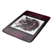 Dunkle Gothic Forest Fairy Floral Rose Burgund Badematte (Schrägansicht)