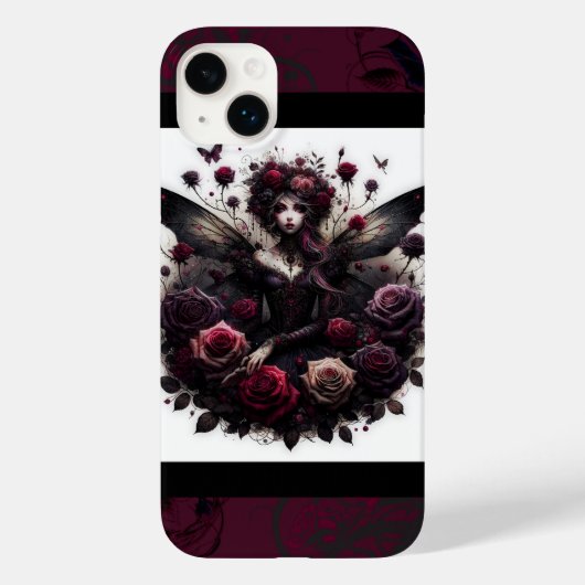 Dunkle Gothic Forest Fairy Floral Rose Burgund Case-Mate iPhone Hülle (Rückseite)