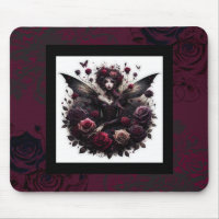 Dunkle Gothic Forest Fairy Floral Rose Burgund