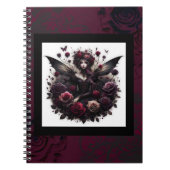 Dunkle Gothic Forest Fairy Floral Rose Burgund Notizblock (Vorderseite)