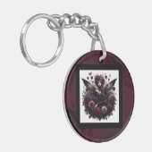 Dunkle Gothic Forest Fairy Floral Rose Burgund Schlüsselanhänger (Vorderseite links)