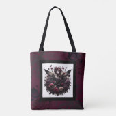Dunkle Gothic Forest Fairy Floral Rose Burgund Tasche (Rückseite)