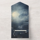 Dunkle Gothic Full Moon Night Sky Dinner All In One Einladung (Innen Boden)