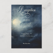 Dunkle Gothic Full Moon Night Sky Hochzeitsempfang Begleitkarte (Vorderseite)