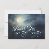 Dunkle Gothic Full Moon Night Sky Wedding Dankeskarte (Vorderseite)