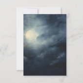 Dunkle Gothic Full Moon Night Sky Wedding QR Code RSVP Karte (Rückseite)