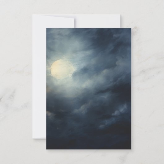 Dunkle Gothic Full Moon Night Sky Wedding QR Code RSVP Karte (Rückseite)