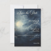 Dunkle Gothic Full Moon Night Sky Wedding Save The Date (Vorderseite)