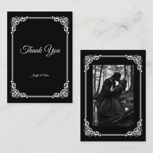 Dunkle Gothic Halloween-Hochzeit Mitteilungskarte (Vorne/Hinten)