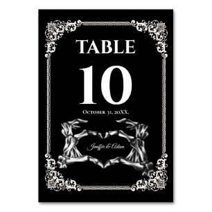 Dunkle Gothic-Halloween-Hochzeit-Tischnummer Tischnummer