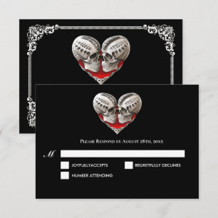 Dunkle Gothic-Halloween-Hochzeits-RSVP-Karte RSVP Karte