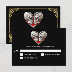 Dunkle Gothic-Halloween-Hochzeits-RSVP-Karte RSVP Karte