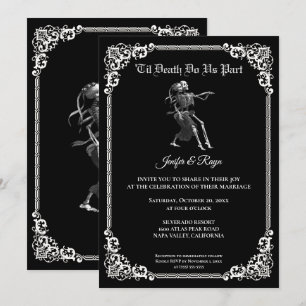 Dunkle gothic Halloween-Hochzeitseinladung Einladung
