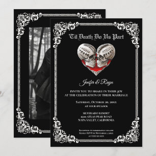 Dunkle gothic Halloween-Hochzeitseinladung Einladung