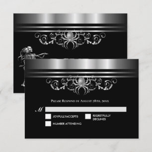 Dunkle Gothic-Hochzeit Halloween-Antwort RSVP Karte