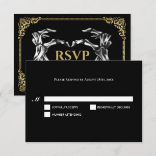 Dunkle Gothic-Hochzeit-Halloween-RSVP-Karte RSVP Karte