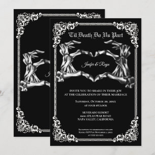 Dunkle Gothic-Hochzeits-Einladung zu Halloween Einladung