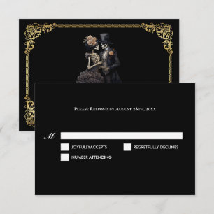 Dunkle Gothic-Hochzeits-RSVP-Karte zu Halloween RSVP Karte