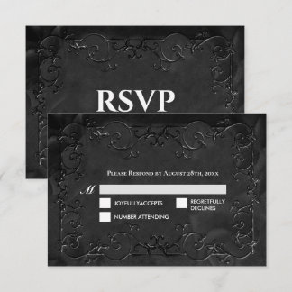 Dunkle Gothic-Hochzeits-RSVP-Karte zu Halloween RSVP Karte