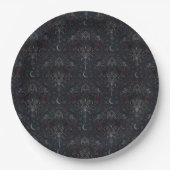 Dunkle gothic Onyx Barock-Rabe Pappteller (Vorderseite)