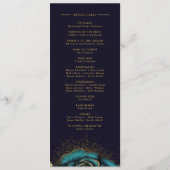 Dunkle Gothic-Rosen-Glitter-Hochzeit Programm (Rückseite)