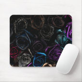 Dunkle Gothic-Rosen Samt Blumen Textur Muster Mousepad (Mit Mouse)