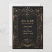 Dunkle Gothic Save-the-Date-Einladung Einladung (Vorderseite)