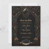 Dunkle Gothic Save-the-Date-Einladung Einladung (Vorderseite)