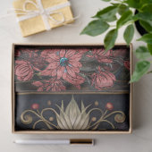 Dunkle gothic schwarze Raben-Blumen-Abstract-Colla Seidenpapier (Geschenk)