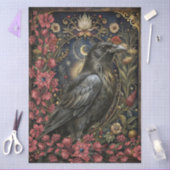 Dunkle gothic schwarze Raben-Blumen-Abstract-Colla Seidenpapier (Basteln)