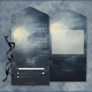 Dunkle Gothic Vollmond Night Sky Kein Abendessen All In One Einladung