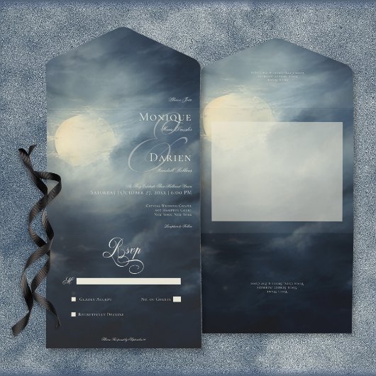 Dunkle Gothic Vollmond Night Sky Kein Abendessen All In One Einladung