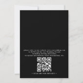 Dunkle gothische florale schwarze elegante QR-Code Einladung (Rückseite)