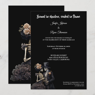 Dunkle gothische Halloween-Hochzeitseinladung Einladung