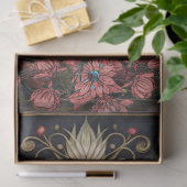 Dunkle gothische Raben-Blumen-Abstract-Kunst Seidenpapier (Geschenk)