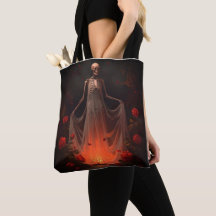 Dunkle gothische Skelett-Braut-Tasche – Spukhochze