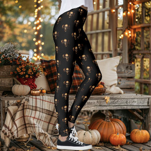 Dunkle gothische Totenköpfe menschliche schwarze D Leggings