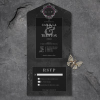 Dunkle Gotik Schwarze Flora Satin Kein Abendessen