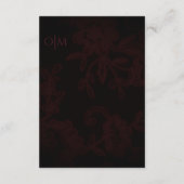 Dunkle gotische florale Burgundy Formal Wedding De Begleitkarte (Rückseite)