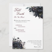 Dunkle gotische florale Weiße bis Totenhochzeit Einladung (Vorderseite)