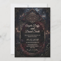 Dunkle gotische Kathedrale Hochzeits-Einladung