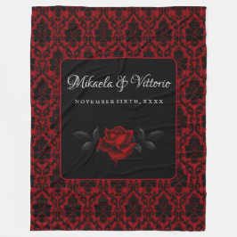 Dunkle Gotische Rose Hochzeit Fleecedecke