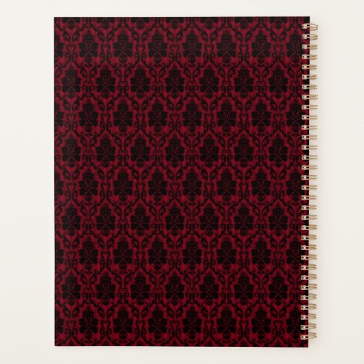 Dunkle Gotische Rose Hochzeit Planer (Rückseite)