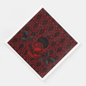 Dunkle Gotische Rose Hochzeit Serviette (Ecke)