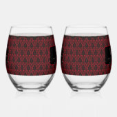 Dunkle Gotische Rose Hochzeit Weinglas Ohne Stiel (Rechts)