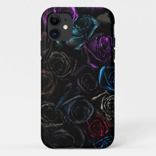 Dunkle gotische Rosen Samt Blumen Textur Muster Case-Mate iPhone Hülle