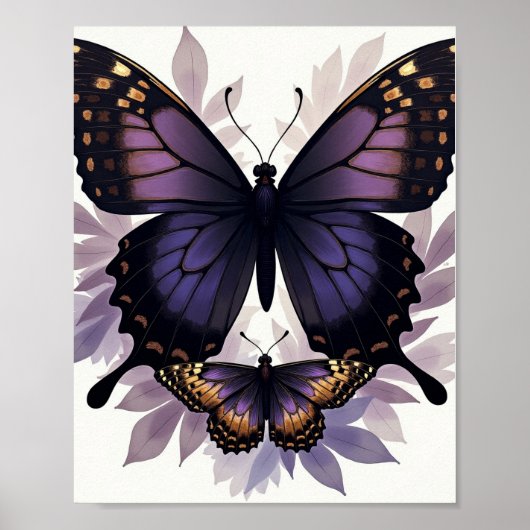 Dunkle gotische Schmetterlinge und Moths Poster (Vorne)